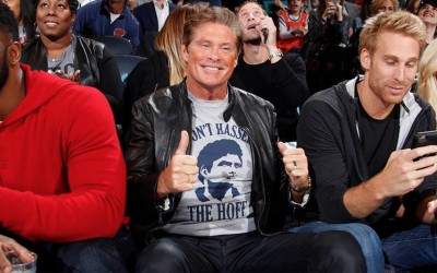 David Attends New York Knicks VS Chicago Bulls Game At Madison Square Garden